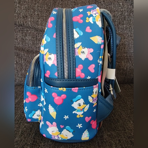 Loungefly x Disney Parks Donald and Daisy Duck "Love" Mini Backpack - Picture 6 of 9